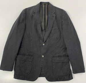 KROON Men’s 40R Black w/ Gray Pinstripes Harrison Wash 2 Button Blazer Jacket, l - Picture 1 of 8