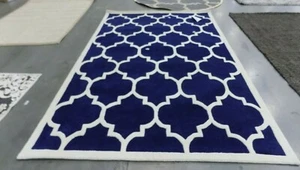 DARK BLUE / IVORY 6' X 9' Damaged Rug, Reduced Price 1172577719 CHT733C-6 - Picture 1 of 4