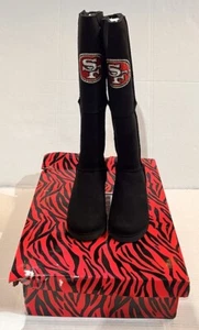 NEU San Francisco 49ers Größe 9 Cuce Damen Wildleder schwarz kniehohe Stiefel n114 - Bild 1 von 5