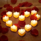 24Pcs LED Tealight Love Heart Shape Flameless LED Candles w/ Batteries Decor UK