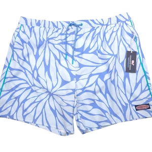 Vineyard Vines In Full Bloom Ice Blue Chappy Swim Trunk Shorts Mens Size 2XL - Picture 1 of 9