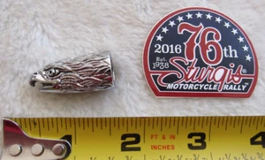 EAGLE HEAD MOTORCYCLE OR CAR TIRE STEP CAP COVER DUST HORSE 2016 RALLY STICKER - Picture 1 of 4