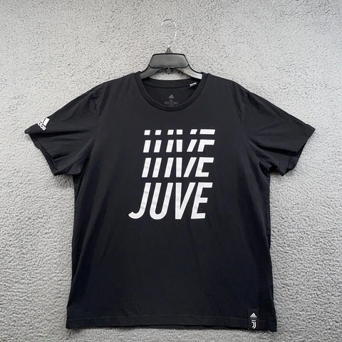 Juventus FC Shirt Mens XL Adult Black JUVE Football Club Soccer Italy Adidas Cover