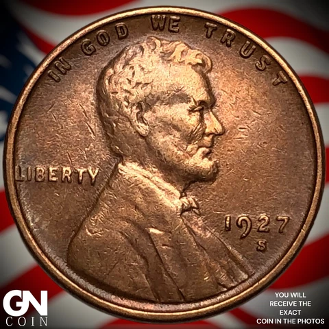 1927 S Lincoln Cent Wheat Penny  Q7446 Cover