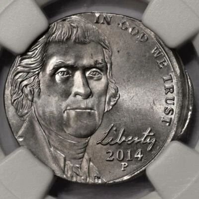 2014 NGC MS62 Struck On 4.16 Gram Elliptical Clip Nickel Mint Error Super Rare - Image 1 of 4