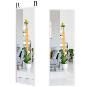 Giantex Full Length Mirror Door Wall Mounted Hanging Mirror Bedroom White - Picture 1 of 10