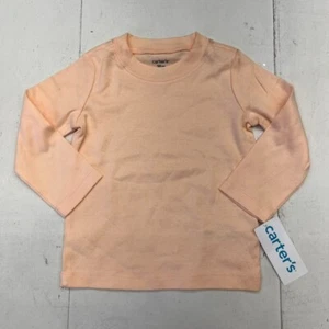 Carter's Apricot Orange Long Sleeve T-Shirt Girls Size 18 Months NEW - Picture 1 of 8