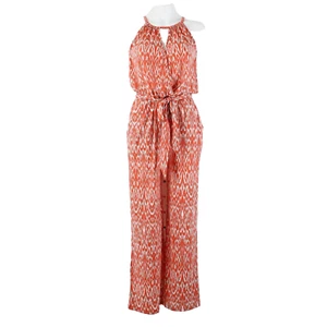 Studio By JPR NEW $79 Sz XS Peach Orange Multi Echo Retro Polyester Jumpsuit - Picture 1 of 15
