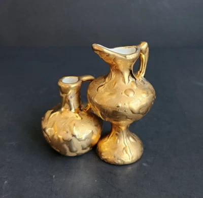 3'' Mini Weeping Gold Pitcher Set – Mid-Century Modern Collectible - Image 1 of 4