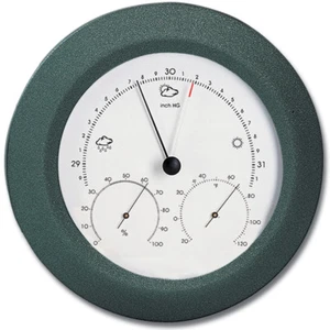 Hokco Weather Station Barometer Thermometer Hygrometer 8.5 in. Charcoal Grey - Picture 1 of 4