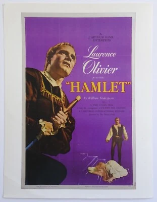  Movie Theater Program Hamlet Laurence Olivier (Oscar winner) Jean Simmons - Image 1 of 4