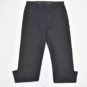 Calvin Klein Men's Dress Pants Straight Striped Zip Polyester Black Size 34x32 - Picture 1 of 8
