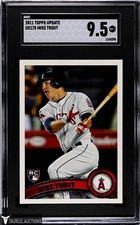 2011 Topps Update US175 LA Angels Mike Trout Rookie Baseball Card SGC 9.5 MT+