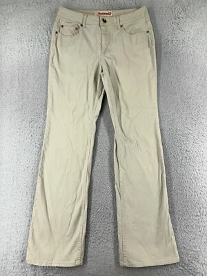 Pantalones de mezclilla descoloridos Glory para mujer 4 beige corte bota mezcla de algodón cremallera 25x30 Foto 1 de 4