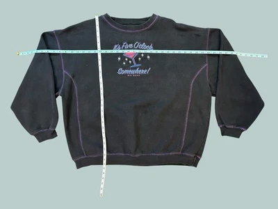 Sudadera bordada Big Dogs color negro "Happy Hour" años 90 2XL Foto 1 de 3