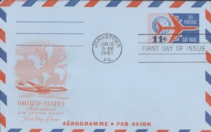 1961 First Day Aerogramme - Scott # UC35 - Artmaster Cachet - Bild 1 von 1