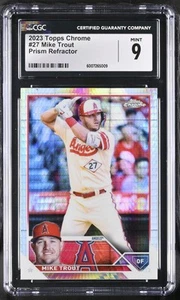 2023 Topps Chrome Mike Trout #27 Prism Refractor Baseball CGC 9 - Picture 1 of 2