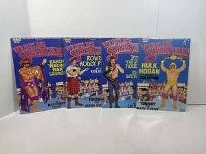 Wwf Ljn Metal Posters Lot Hulk Hogan Macho Man Roddy Piper Jake The Snake - Picture 1 of 5