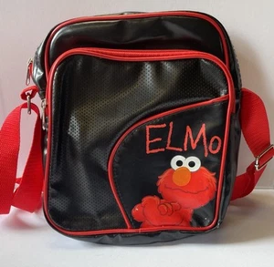 Vintage Sesame Street Elmo Shoulder Bag – Black & Red Retro Messenger Bag - Picture 1 of 5
