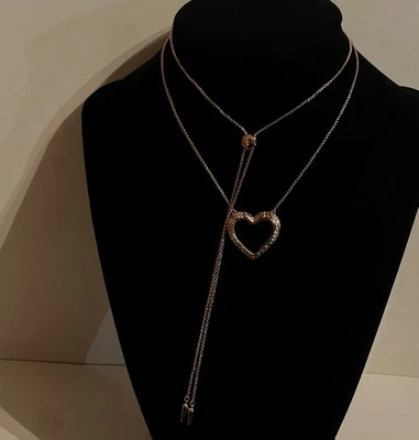Origami Owl Rose Gold Angel Wing Heart Locket Bolo Chain LK1062 NEW (Ref#137) - Image 1 of 4