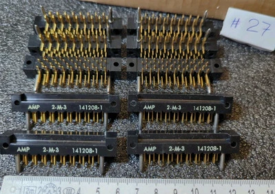 10x AMP STECKER 2-M-3 141208-1 vergoldete CONNECTOR 17/34polig OVP NOS - Bild 1 von 4