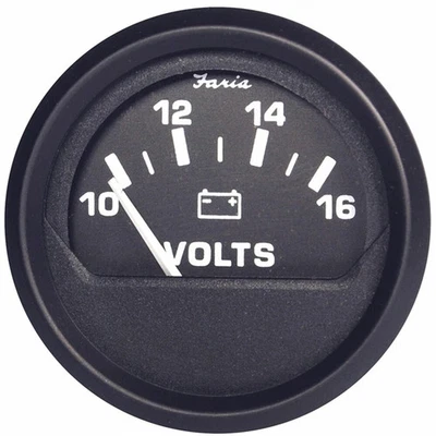 ****** GENUINO FARIA BEEDE 12821 EURO NEGRO 2" VOLTÍMETRO 10-16VDC VOLT GAUGE-NUEVO Foto 1 de 4