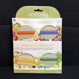Borsa frigo in lino Ambrosia per verdure Il set completo (4) nuova con scatola - Foto 1 di 2