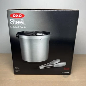 Nuovo con scatola - Secchiello ghiaccio in acciaio Oxo con pinze - 4 quarti acciaio inox - Foto 1 di 12