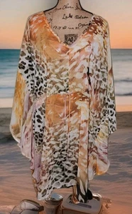 J. VALDI - Beautiful Multicolor Animal Print Beach/Pool Cover-Up - One Size - Picture 1 of 3