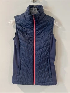 Columbia Vest Blue Omni-Heat Omni-Shield Puffer Outdoor Hiking Ski XS Blue Pink - Picture 1 of 7