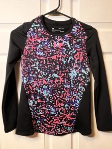 Under Armour Fitted Cold Gear Girls Crew Neck Youth Medium Pink/Blue - EUC - Picture 1 of 4