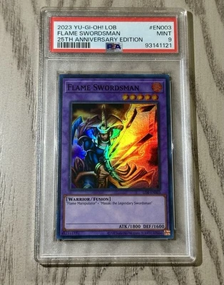 2023 Flame Swordsman LOB-EN003 PSA 9 MINT 25th Anniversary Edition - Image 1 of 3