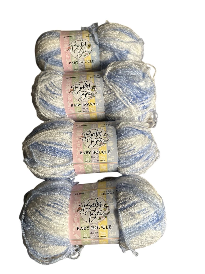 Baby Bee Baby Boucle 2004 Blue Boy #51 (4) madejas hilo 4 oz peso ligero 300 yd Foto 1 de 4