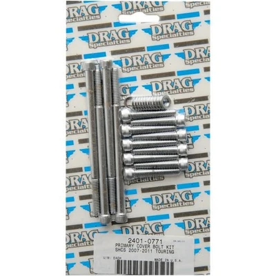 Drag Specialties 2401-0771 Primary Cover Chrome Socket-Head Bolt Set - Knurled - Image 1 of 3