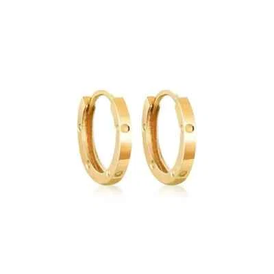 18K Solid Gold Clip-Ons Hoop Earrings Beautiful Charm Jewelry - Image 1 of 4