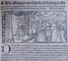 England Arthus  Roman Ritter - Holzschnitt Einzelblatt Olivier Bern Graf 1521sel