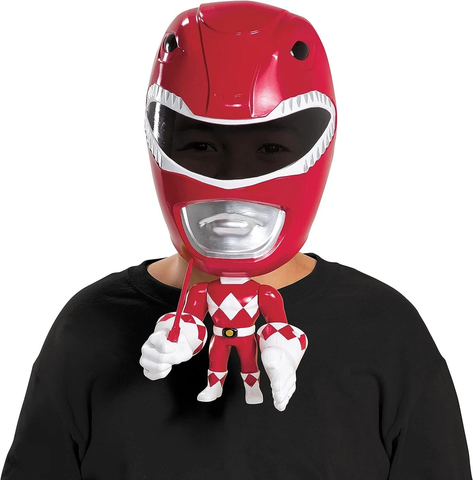 Red Ranger Plastic Move-A-Mask Buddies Power Rangers Halloween Costume Accessory - Image 1 of 1