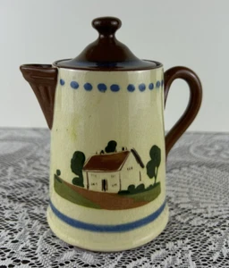 ROYAL WATCOMBE TORQUAY MOTTO WARE COFFEE POT COTTAGE ENGLAND VINTAGE 5" - Picture 1 of 11