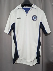 POLO CHELSEA FOOTBALL CLUB BIANCA BLU COLLO ZIP UMBRO SAMSUNG MOBILE M - Foto 1 di 4