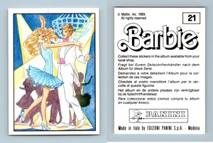 Barbie #21 Mattel 1989 Panini Sticker