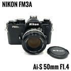 Nikon FM3A Black 35mm Film Camera Ai-s 50mm F1.4 Lens JAPAN used