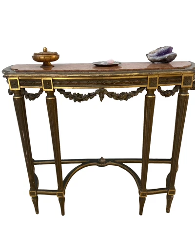 18th Century Fine Quality French Demilune Console Table Cover