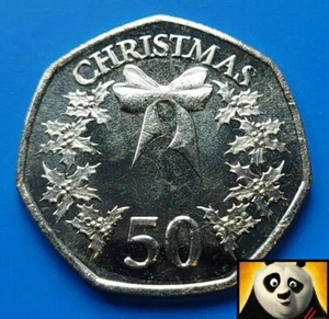 2014 GIBRALTAR 50p Fifty Pence heilige Weihnachtsschleife Münze - Bild 1 von 3