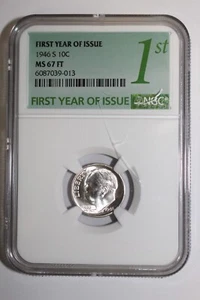 1946 S Roosevelt Dime First Year Issue MS67 FT #13 - Picture 1 of 2