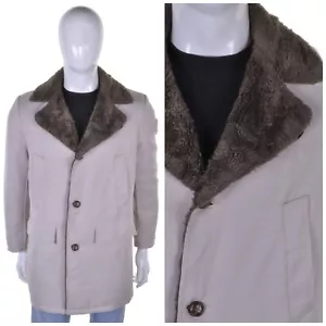 Cappotto VINTAGE foderato pelliccia M 40R cappotto auto giacca trench Mac anni 60 70 mod - Foto 1 di 10
