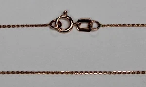 14K 14kt Rosé Rosa Massivgold 16" 18" 0,75mm Flachkabel Halskette Kette - Bild 1 von 2