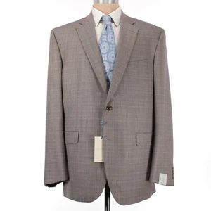 Jack Victor NWT 100% Wool Gibson Sport Coat Size US 46L in Browns/Blue/White - Picture 1 of 9