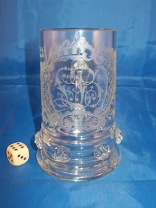 Antiker Bierkrug mit Initialen feine Gravuren und Noppen 0,25L. um 1900 alt rar - Bild 1 von 10