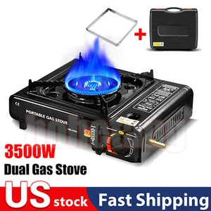3000W Camping Stove Propane&Butane Windproof Fire Dual Fuel Brass Cooking Burner - Picture 1 of 13