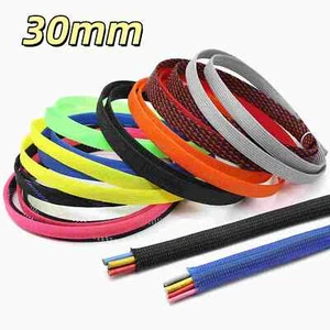 Expandable Braided Cable Sleeving Sheathing Auto Electrics Wire Harnessing 30mm - Picture 1 of 20